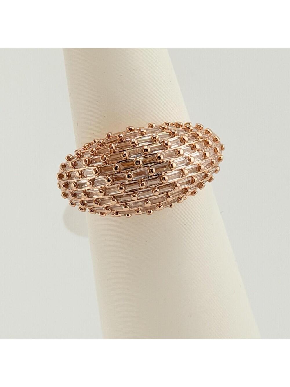 Bomb Party April 2026 Ring Sz 8 "Luxe Luminosity" Clear CZ on Rose Gold RG77990